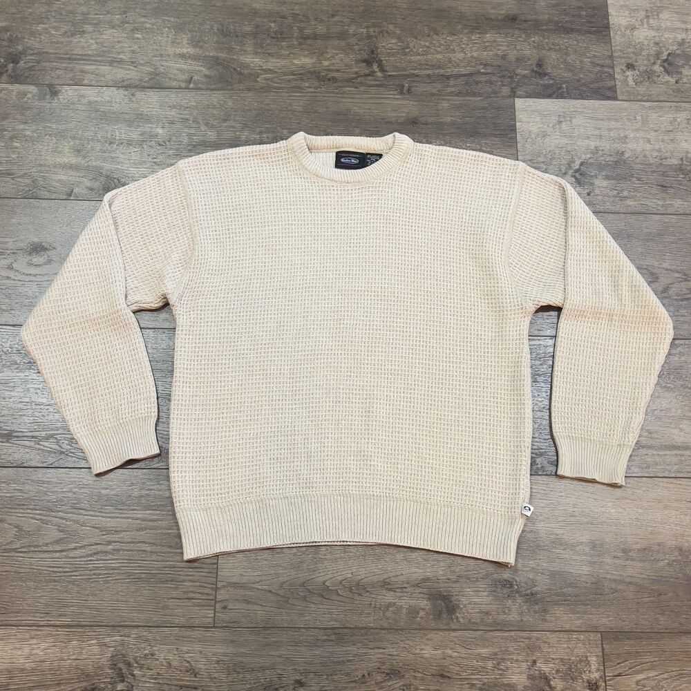 Vintage Anchor Blue Cream Beige Waffle Crewneck Sweater Skater - Men's Size XXL